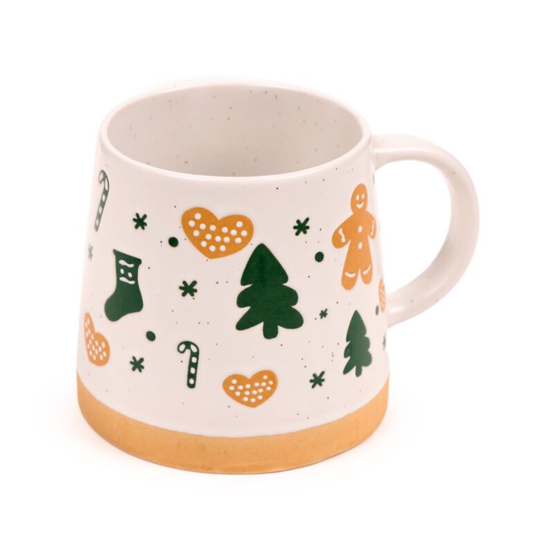 Konischer Becher aus Steinzeug mit Lebkuchenmännchen