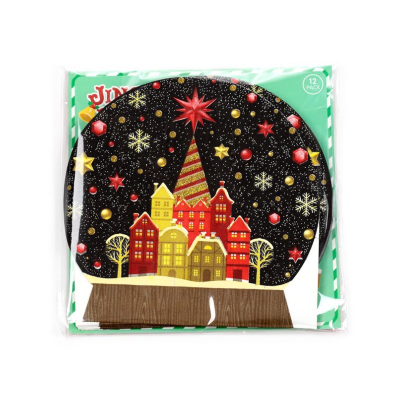 Weihnachts-Schneekugel-Packung mit 12 Partyservietten aus 3-lagigem Papier