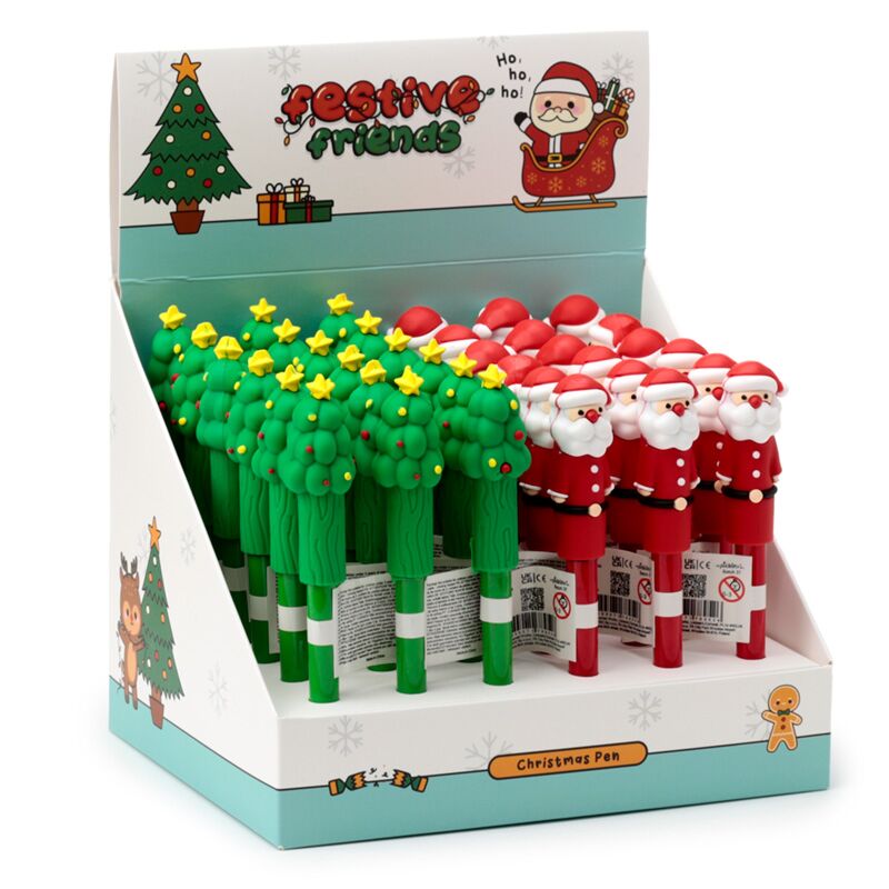 Festlicher Weihnachts-PVC-Stift – Blau