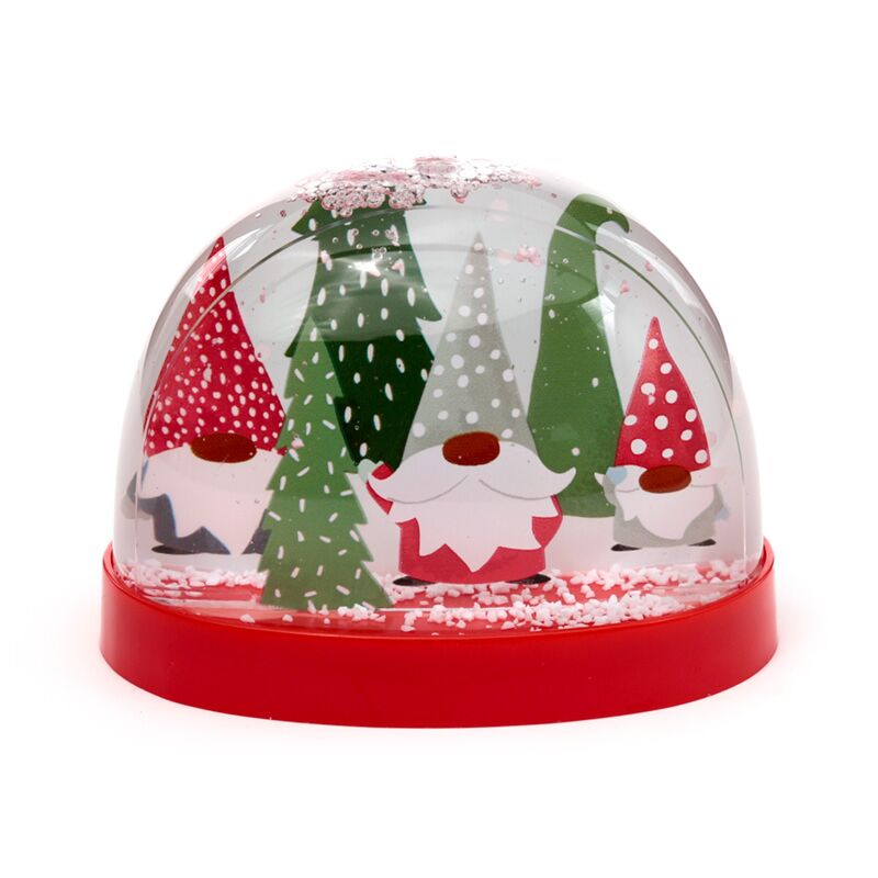 Weihnachtszwerg große glitzernde Schneekugel