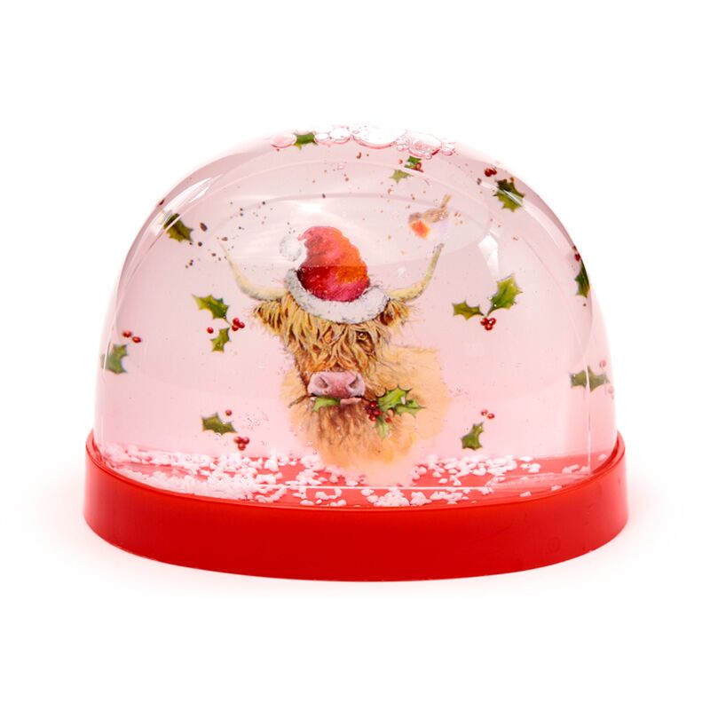 Weihnachten Jan Pashley Highland Cow große glitzernde Schneekugel