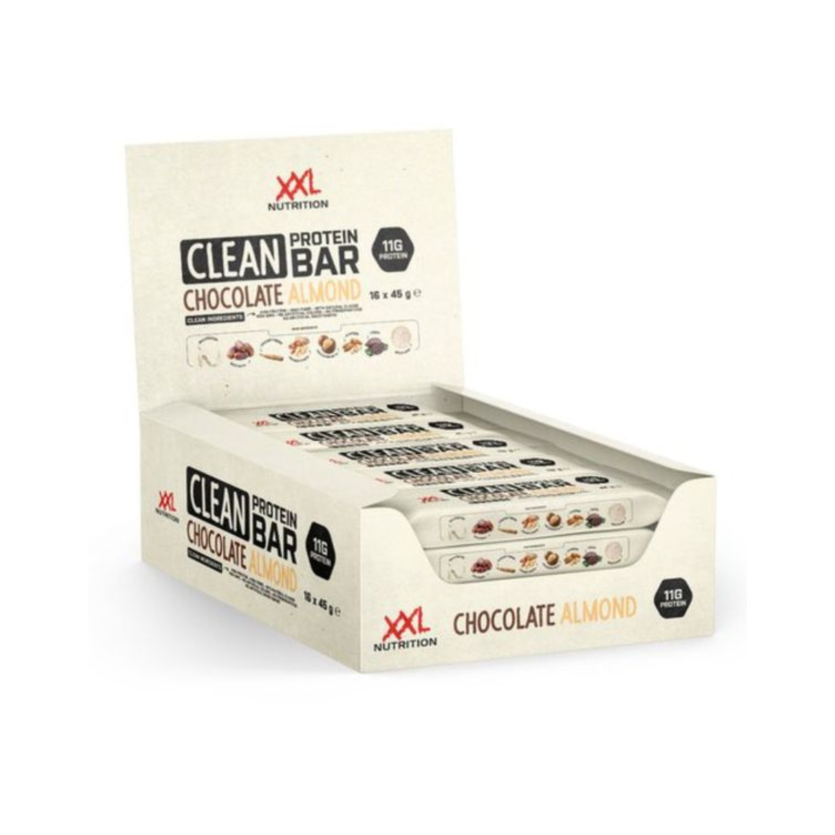 Xxl nutrition clean protein bar choco amandel (16x 45 gr)