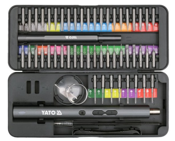 Yato precisieschroevendraaier 3,7v met tip kpl. 56szt.