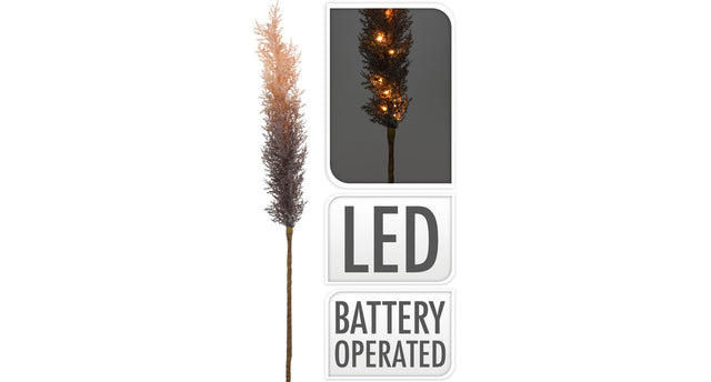 Tak grove pluim met led 118cm bruin beige