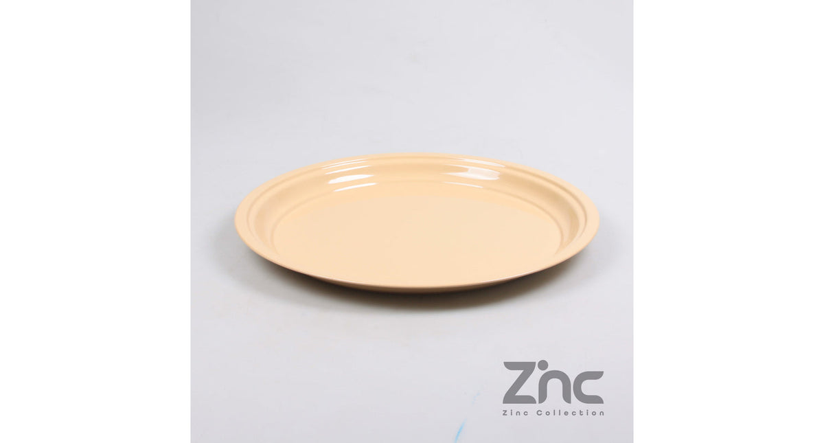 Zink onderbord rond m 40x2.5 cm camel