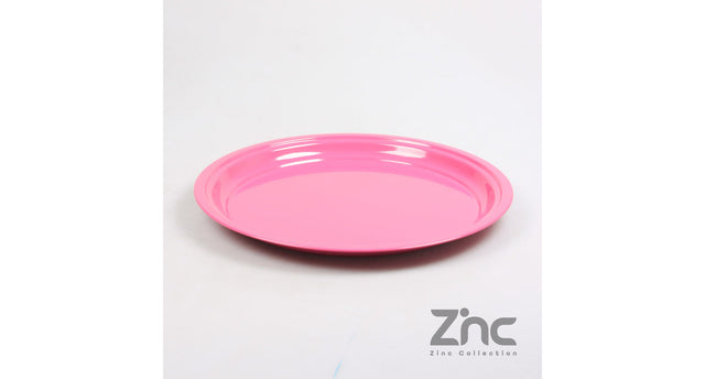 Zink onderbord rond m 40x2.5 cm telmagenta