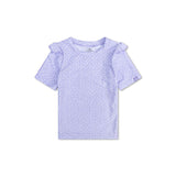 Leopard | Lila UV-Badeshirt mit kurzen Ärmeln