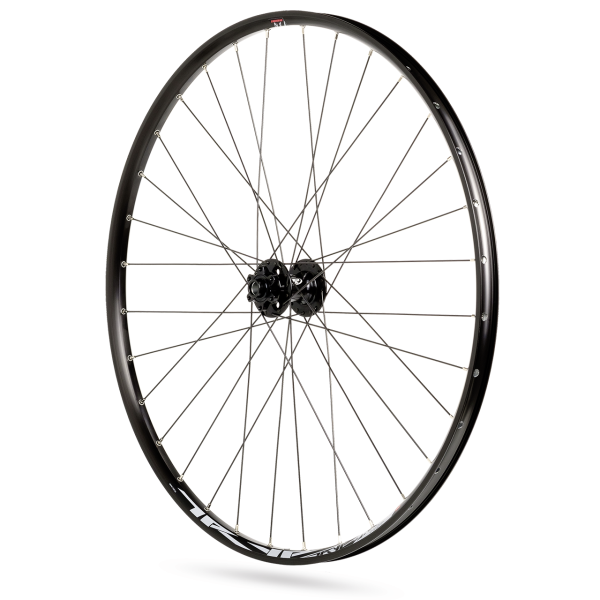 Rodi Laufradsatz Tryp 25 27,5 Vorderrad Steckachse 15x100 und Hinterrad Schnellspanner 9x135 - 6-Loch-Bremsscheibenmontage - 8 9 10 11 Geschwindigkeit - Schwarz