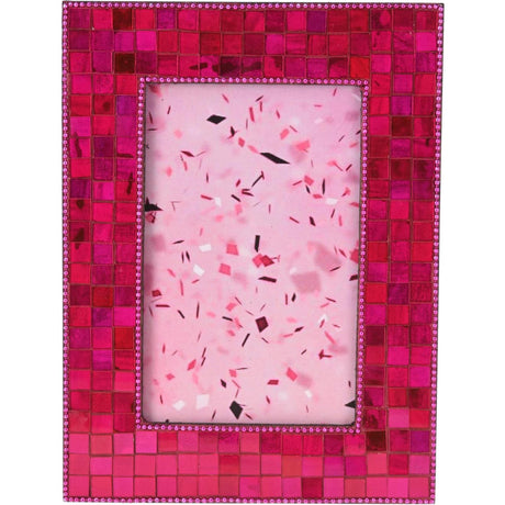 Home styling fotolijst 20x15cm met spiegelmozaiã«k roze