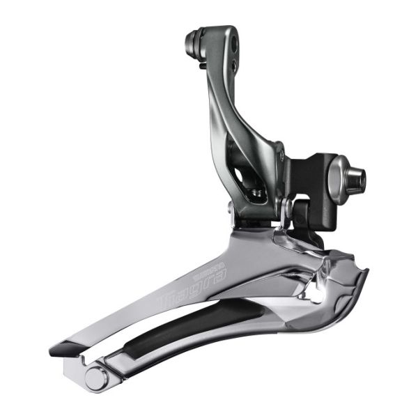 Shimano Umwerfer 2 x 10-fach Tiagra FD-4700 Downpull – anschweißbar 61–66° – 46–53 Zähne – Schwarz Silber