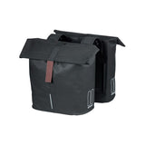 Basilikum -Stadt -Doppelfahrradbeutel - Wasser -Repellent Polyester - Schwarz - Universal Bridge System - 28-32L