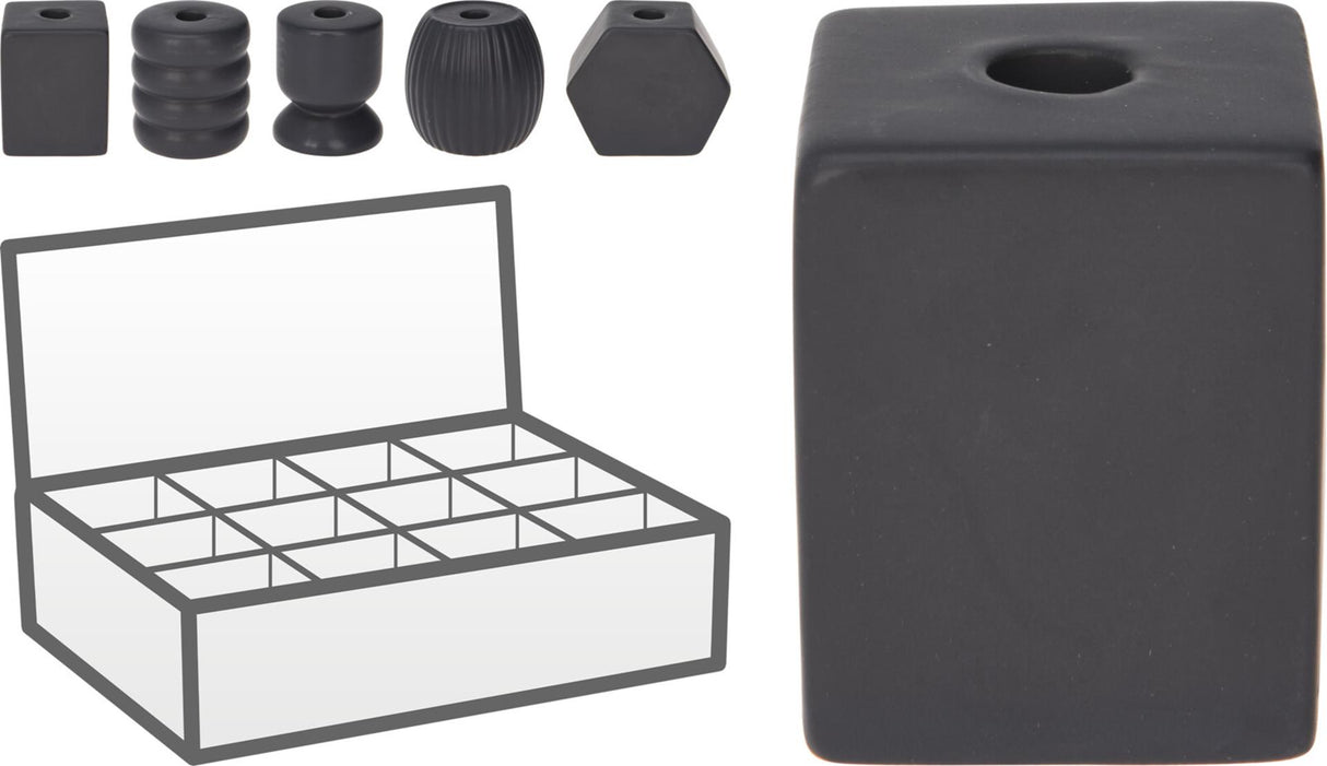 Home Styling Kerzenhalter schwarz 5cm für Minikerzen