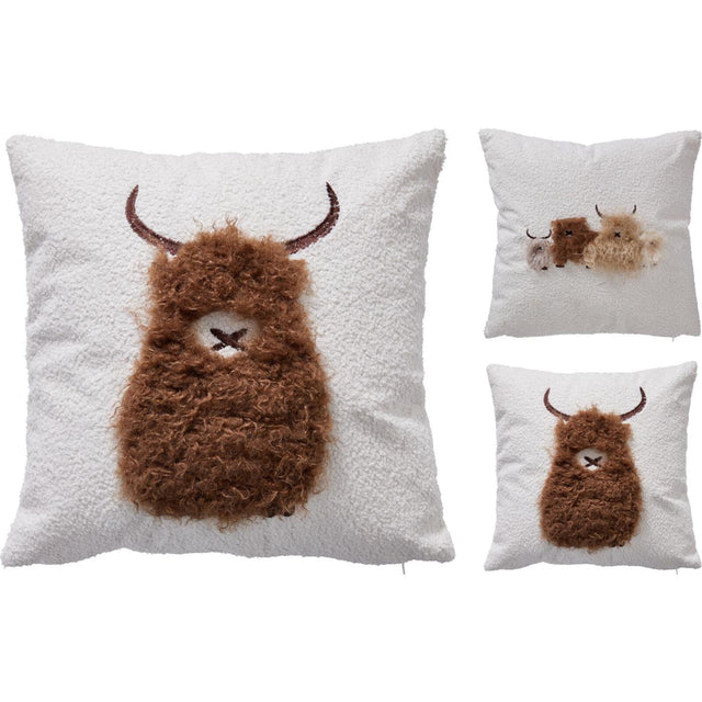 Home styling kussen hooglander 45x45cm set a 2 stuks