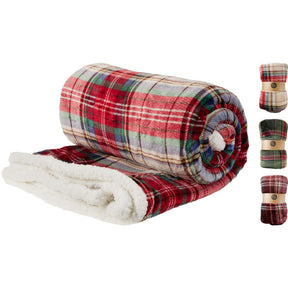 Home styling plaid 200x150cm ruit 3ass kl