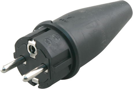 Abl-Stecker | ra | Vollgummi | 10 16a | schwarz - 00.110.15