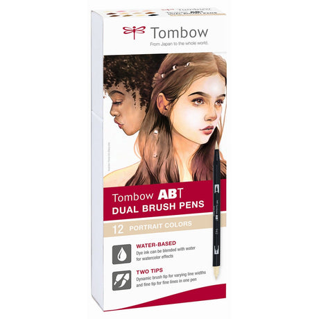 Tombow • Pinselstift, Dual-Pinselstift, 12 Porträtfarben