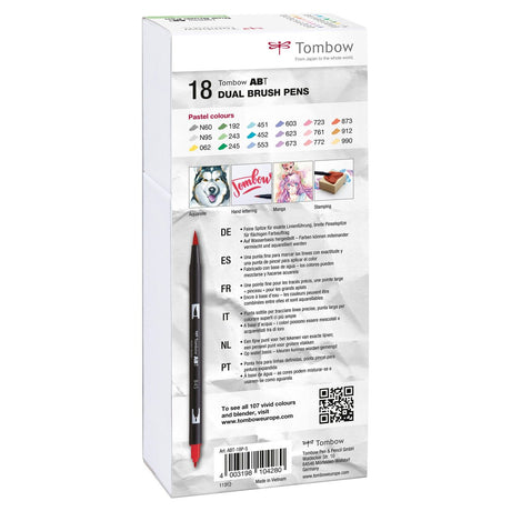 Tombow • Pinselstift und Dual-Pinselstift 18x Pastellfarben
