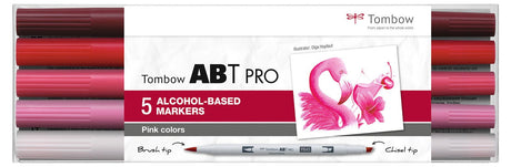Tombow • Abt Pro Marker-Set auf Alkoholbasis, rosa Farben, 5 Stück