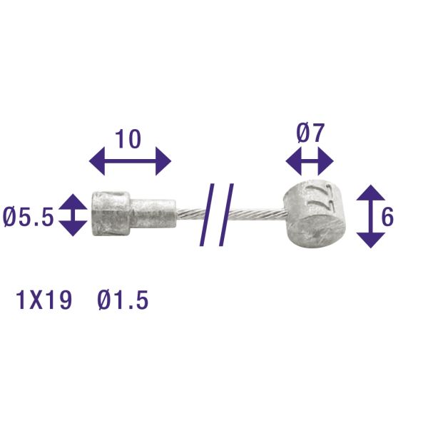 ELVEDES -Bremskabel in Tonne Peer Edelstahl (6412 27RVs)