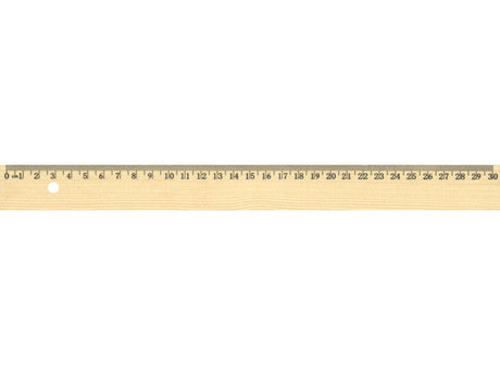 Känguru-Lineal 30 cm aus Holz mit Metalleinlage