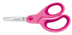 Westcott Schere für Kinder, 13 cm, weicher Griff, runde Spitze, rosa