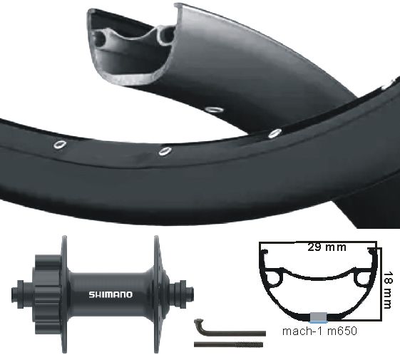 KGS Vorderrad 28 Zoll (622) Mach1-M650 + Speichen schwarze Cass-Scheibe 6-Loch