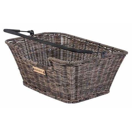 Basilikum Capri Rattan Look - Fahrradkorb - auf der Rückseite - Brown
