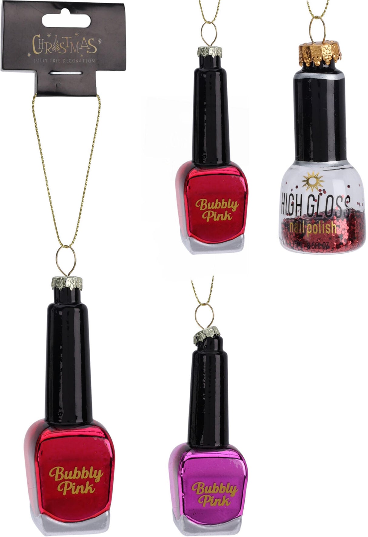 Home-Styling Weihnachtsanhänger aus Glas mit Nagellack