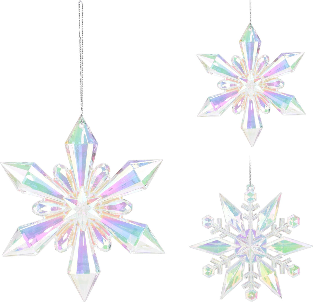Home Styling Weihnachtsanhänger Schneeflocke 11cm irisierend