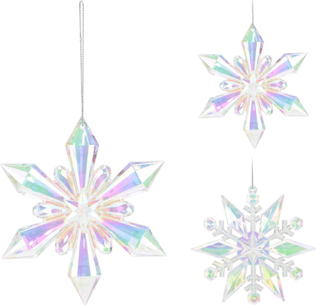 Home Styling Weihnachtsanhänger Schneeflocke 11cm irisierend