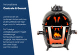 Arbaer Kamado Medium Ø 16 Zoll mit Rahmen Keramikschwarz