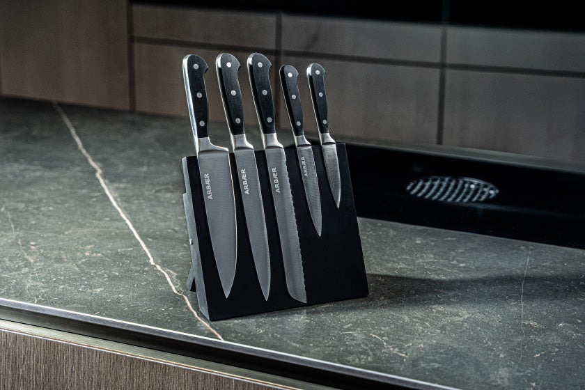 Arbaer Messerset mit Magnetblock, 6-teilige Griffe in Geschenkbox