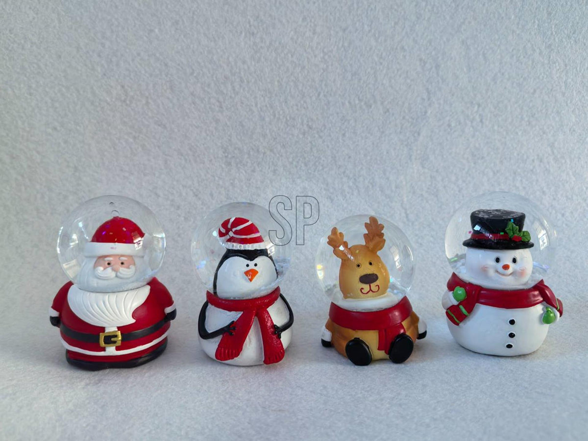 Home styling waterbal ø4,5cm kerst 4ass polyresin glas