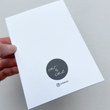 Art by andu wenskaart light blue tea pot blue stripes