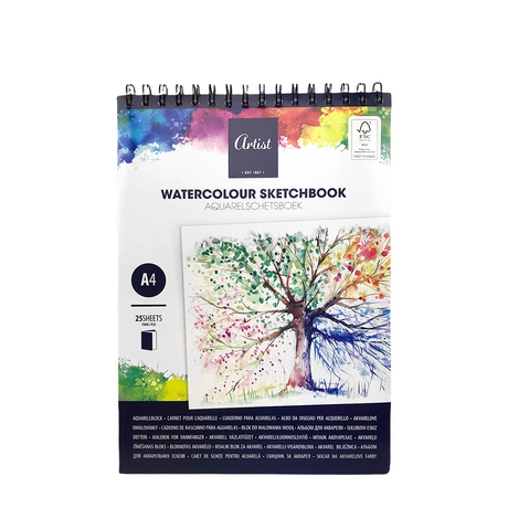 Malbuch Aquarell A4, 25 Blatt