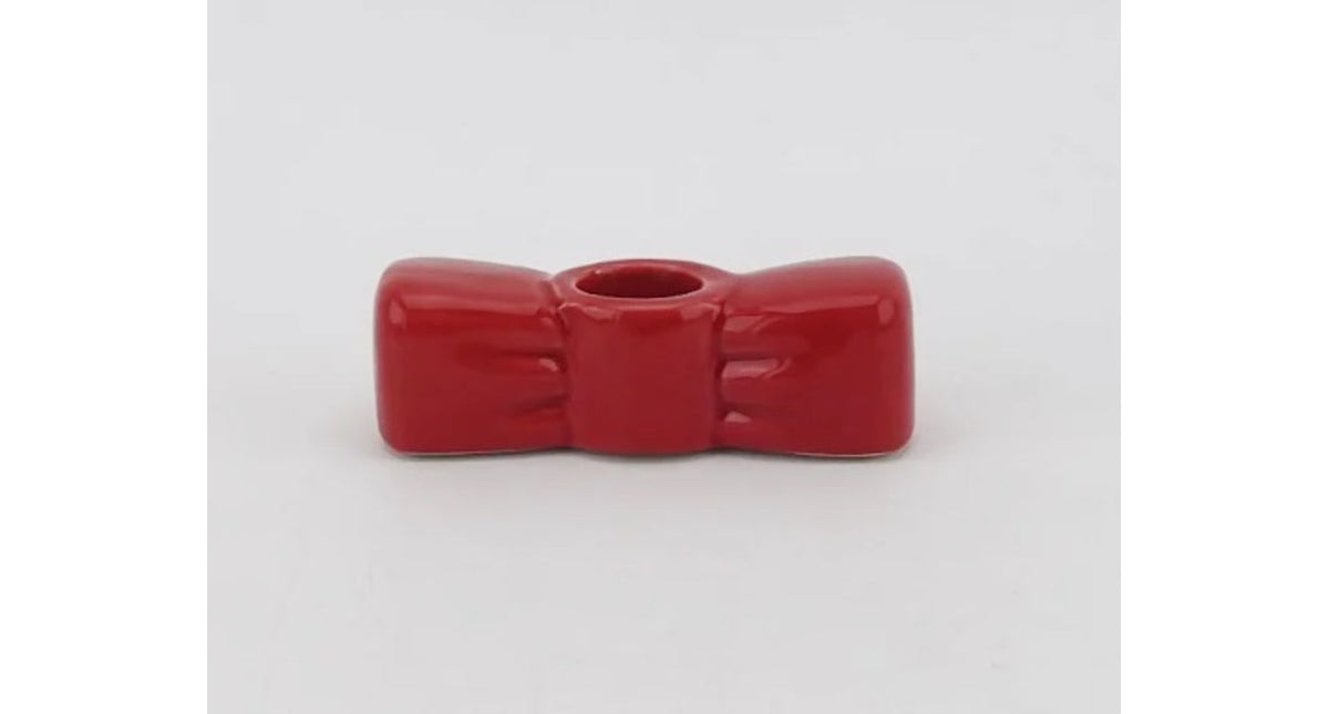 Kaarsenstandaard bow rood 10x3,5x3cm