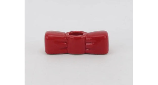 Kaarsenstandaard bow rood 10x3,5x3cm