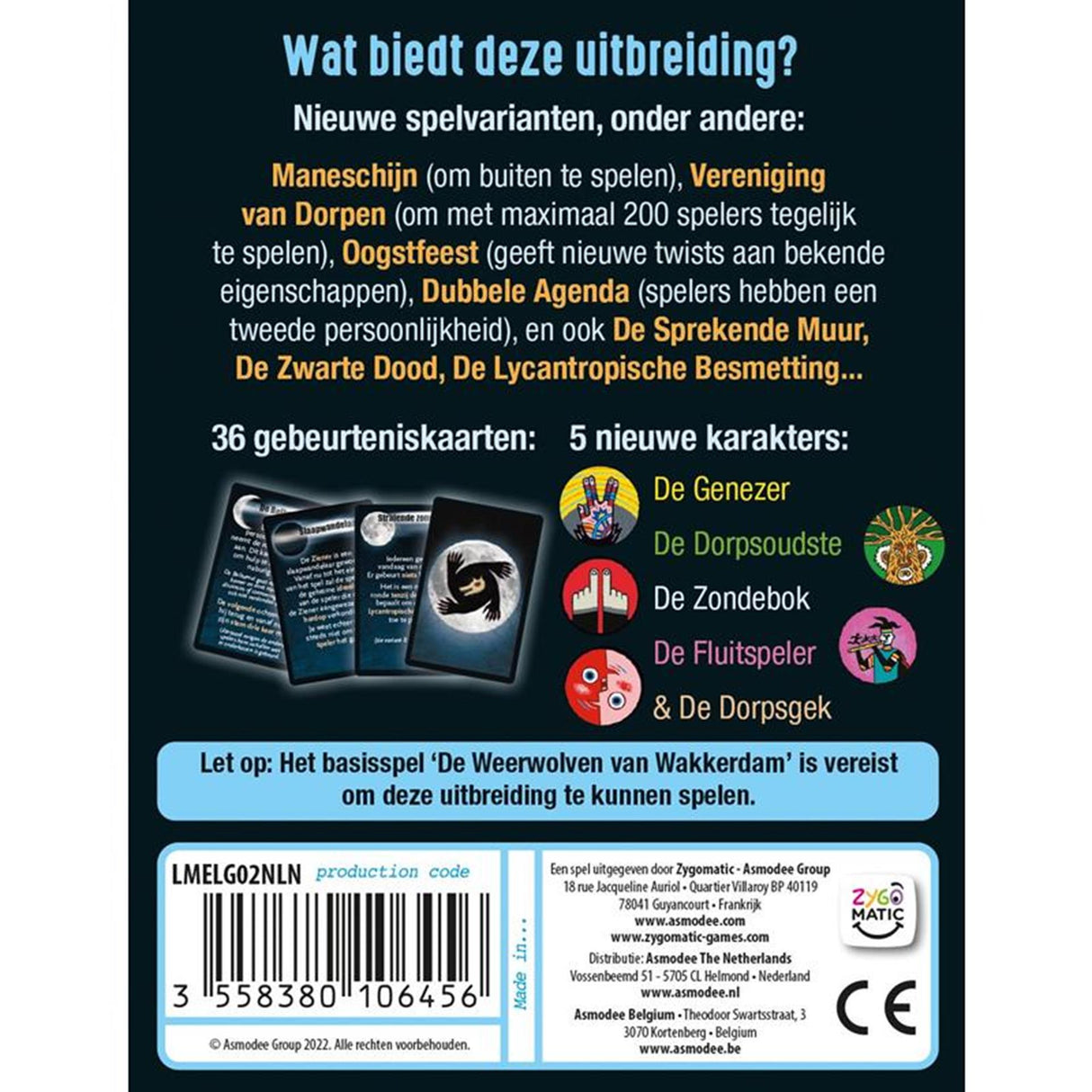 Zygomatic Brettspielstudio: Die Werwölfe von Wokedam – Vollmond-Kartenspielerweiterung
