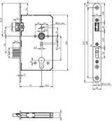 Assa abloy n1100 paniekdeurslot | dm65mm | pc72 mm | voorplaat rvs 24x235mm rechthoekig | paniek b | enkele deur | dr 1+3 2+4 - a000300238