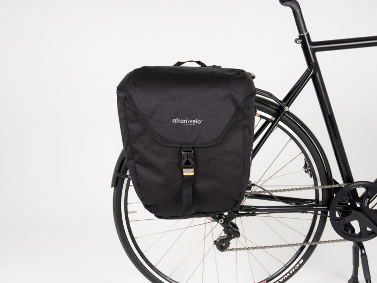 Atran Velo Zap Single Fahrradbeutel mit AVS -Adapter 25l Schwarz