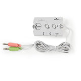 Nedis Audio-Schalter | Eingang: 2x 3,5mm Stecker | Ausgang: 3x 3,5 mm Buchse + 2,5 mm Buchse | 1 Stück - ascr10020gy ascr10020gy
