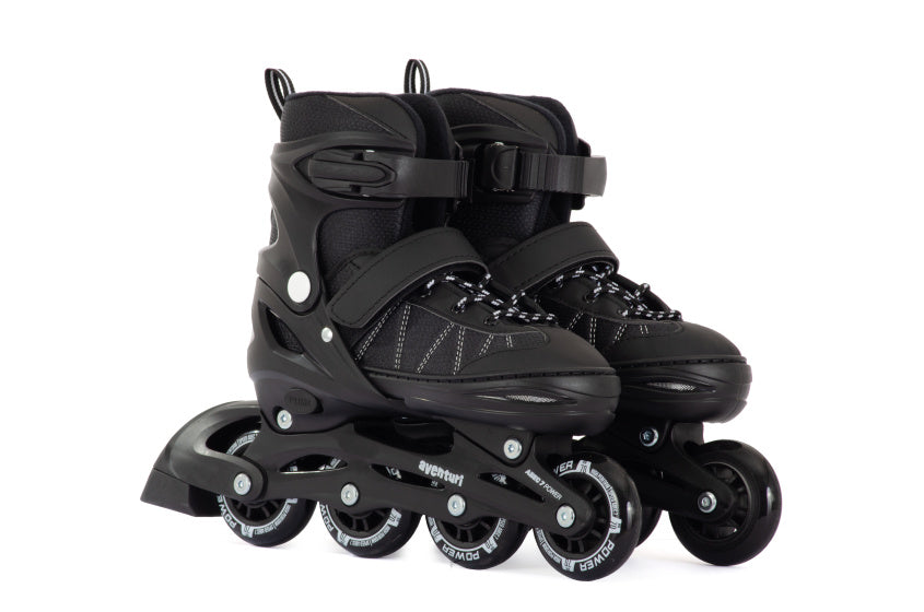 Aventuri verstellbare Inline-Skates Semi-Softboot schwarz Größe 30-33 (s)
