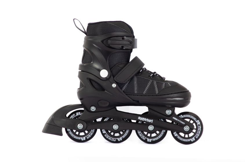 Aventuri verstellbare Inline-Skates Semi-Softboot schwarz Größe 30-33 (s)
