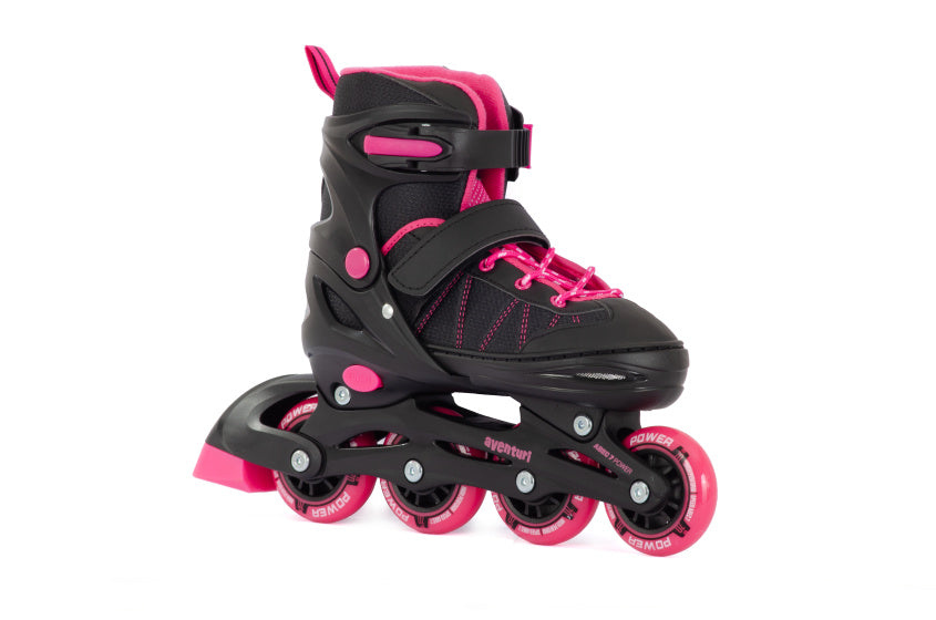 Aventuri verstellbare Inline-Skates Semi-Softboot schwarz rosa Größe 34-37 (m)