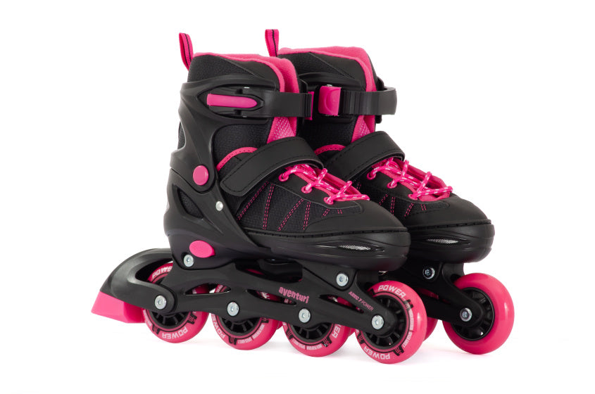 Aventuri verstellbare Inline-Skates Semi-Softboot schwarz rosa Größe 34-37 (m)