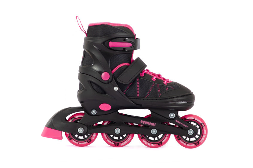 Aventuri verstellbare Inline-Skates Semi-Softboot schwarz rosa Größe 30-33 (s)