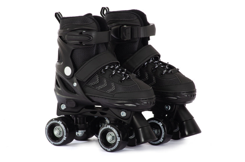 Aventuri verstellbare Rollschuhe halbweicher Stiefel schwarz Größe 27-30 (xs)