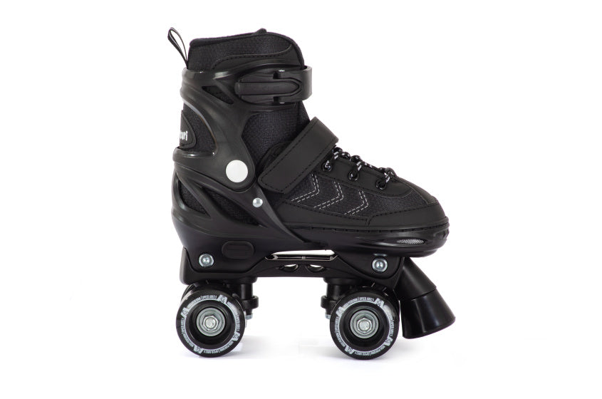 Aventuri verstellbare Rollschuhe Semi-Softboot schwarz Größe 31-34 (S)
