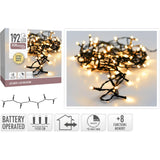 Weihnachtsbeleuchtung 192LED Batterie weiß