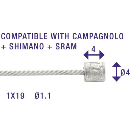 Getriebe Kabel Shimano 2,25 m 1,1 mm 6472 Silber